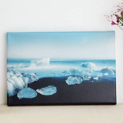 Gletschereis am Strand Island Leinwand Druck Fotografie 20 x 30 cm Kunst Fotografie Wanddeko Wandbild