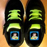 24 Schuhaufkleber | Sonne - personalisierbar mit Foto - grün + Schutzfolie  - 3 x 3 cm Bild 3