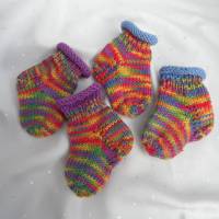 Babysocken für Neugeborene - bunt - Wolle (Merino) - Baby-Socken Bild 5