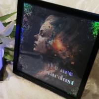 Stardust Wandbild mit holografischem Foliendruck schwarzer Rahmen Bild 18x18cm Bild 2