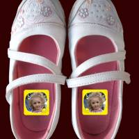 24 Schuhaufkleber | Sonne - personalisierbar mit Foto - pink + Schutzfolie  - 3 x 3 cm Bild 3