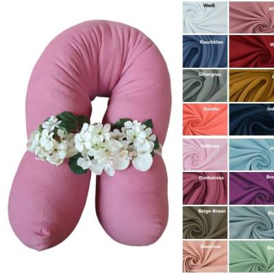 Sehr weiches Stillkissen Seitenschläferkissen Hilfe für Schwangere in XXL aus French-Terry Stoff
