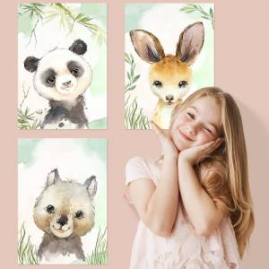 6er Poster-Set Australischer Baby Tiere und Pandabären | A4 Format | ohne Rahmen | CreativeRobin Bild 6