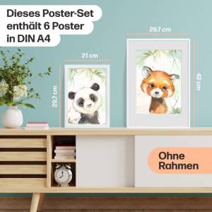 6er Poster-Set Australischer Baby Tiere und Pandabären | A4 Format | ohne Rahmen | CreativeRobin Bild 8