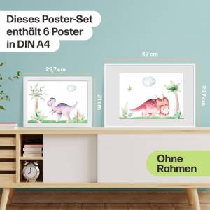 6er Dino Poster-Set fürs Kinderzimmer I Babyzimmer Deko I ohne Rahmen I CreativeRobin Bild 7