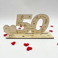 Geschenk zum 50. Geburtstag Glückwünsche Sprüche von Herzen mit eigenem Gruß personalisierbar Bild 1