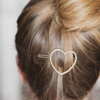 goldene Herz Haarspange, gold Haarspange, Herzform, Haarklammer, Geschenk Freundin, Haarschmuck, Geschenk Trauzeugin Bild 2