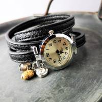 Armbanduhr,Wickeluhr, Damenuhr, Kunstleder,  Auswahl, Bild 6