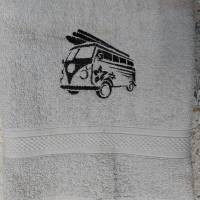Handtuch  Geschenk bestickt personalisiert Nostalgie Bus Bild 2