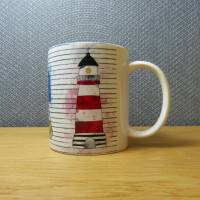 Maritime Keramik Tasse, Kaffeetasse 340 ml, Leuchtturm Bild 6