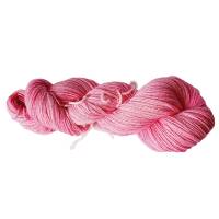 Handgefärbte Sommer-Sockenwolle, 4fach, mit Baumwolle, Farbe: Hot Pink Semisolid Bild 1