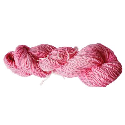 Handgefärbte Sommer-Sockenwolle, 4fach, mit Baumwolle, Farbe: Hot Pink Semisolid