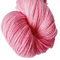 Handgefärbte Sommer-Sockenwolle, 4fach, mit Baumwolle, Farbe: Hot Pink Semisolid Bild 2