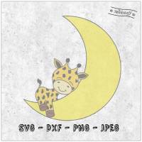 Plotterdatei - Schlafende Tiere - Giraffe - Serie - SVG - DXF - Datei - Mithstoff Bild 1