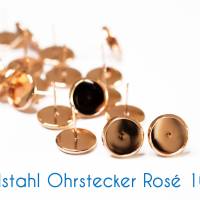 Edelstahl Ohrstecker rosé-gold 8-12mm Fassung Bild 3