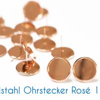Edelstahl Ohrstecker rosé-gold 8-12mm Fassung Bild 4