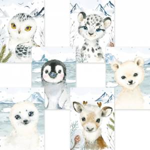 6er Poster-Set fürs Kinderzimmer mit Nordischen Tieren der Arktis | Schöne Babyzimmer Deko | ohne Rahmen | CreativeRobin Bild 2