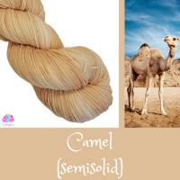 Camel Semisolid, Handgefärbte Sockenwolle/Tuchwolle, 4fädig, 100 g Strang Bild 1