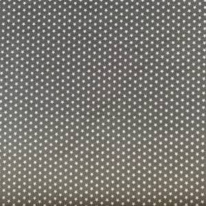 Baumwolle/Webware Mini Stars weiß auf grau, 1cm Bild 1