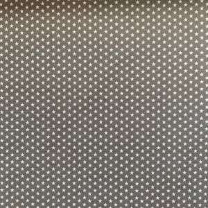 Baumwolle/Webware Mini Stars weiß auf grau, 1cm Bild 2