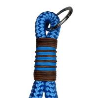 Schlüsselanhänger handgefertigt der Marke AlsterStruppi in himmelblau, cognacfarbenen Leder, personalisiert ist möglich Bild 4