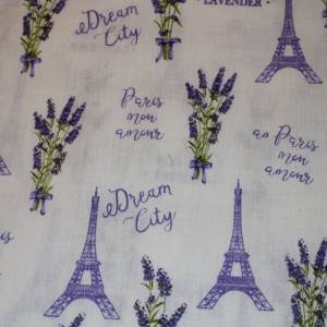 11,60 EUR/m Baumwollstoff Lavendel Paris auf weiß Webware 100% Baumwolle Bild 5