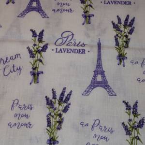 11,60 EUR/m Baumwollstoff Lavendel Paris auf weiß Webware 100% Baumwolle Bild 6