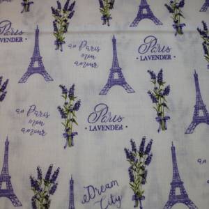 11,60 EUR/m Baumwollstoff Lavendel Paris auf weiß Webware 100% Baumwolle Bild 7