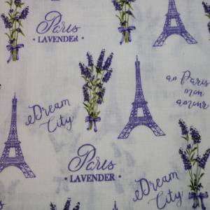 11,60 EUR/m Baumwollstoff Lavendel Paris auf weiß Webware 100% Baumwolle Bild 8