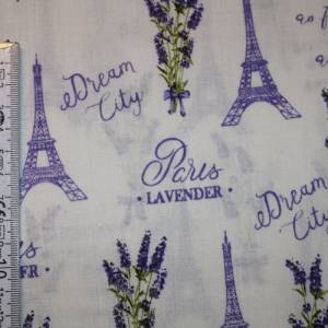 11,60 EUR/m Baumwollstoff Lavendel Paris auf weiß Webware 100% Baumwolle Bild 9