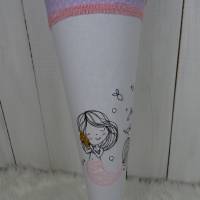 Schultüte, Zuckertüte,Meerjungfrau auf Wunsch mit Namen und Einschulungstag bestickt 70 cm Länge Bild 5