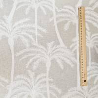 Stoff Meterware Baumwolle "Zabeth"  Palmen natur  weiss Bild 2