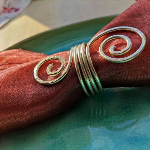 Drahtjuwel  Serviettenhalter  Metall, Serviettenspangen hellgold ,Serviettenringe Weihnachtsgeschenk Tischdeko, 4 Stück,