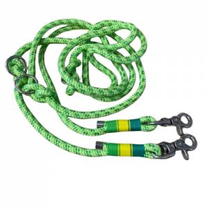 Hundeleine und Halsband Set, beides verstellbar, grün, gelb, Biothane (US-Patent) und Schnalle, 8 oder 10 mm Stärke von Bild 2