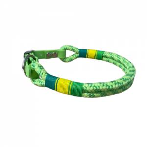 Hundeleine und Halsband Set, beides verstellbar, grün, gelb, Biothane (US-Patent) und Schnalle, 8 oder 10 mm Stärke von Bild 3