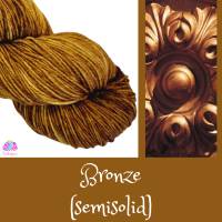 Bronze Semisolid, Handgefärbte Sockenwolle/Tuchwolle, 4fädig, 100 g Strang