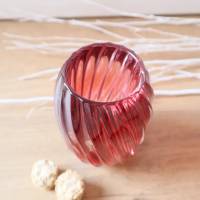 Tischdeko Windlichtglas rot Vase Teelichtglas Bild 2