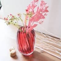 Tischdeko Windlichtglas rot Vase Teelichtglas Bild 3