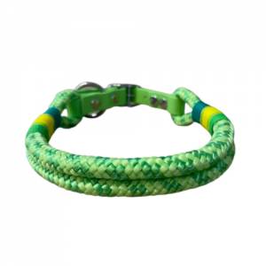 Hundehalsband, Tauhalsband, grün, gelb, Marke AlsterStruppi, mit Biothane (US-Patent) und Schnalle verstellbar Bild 2