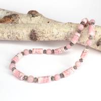 Rhodochrosit Kette mit Pink Opal und Labradorit Bild 1