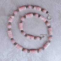 Rhodochrosit Kette mit Pink Opal und Labradorit Bild 4