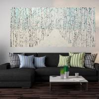 Großes Acrylbild auf Leinwand, Bild mit Birken, Bäume, moderne Kunst, Malerei, 200 x 100 cm, Dekoration für Wohnzimmer Bild 2
