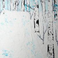 Großes Acrylbild auf Leinwand, Bild mit Birken, Bäume, moderne Kunst, Malerei, 200 x 100 cm, Dekoration für Wohnzimmer Bild 7