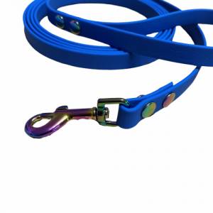 Hundeleine, Führleine, 16 mm breit, blau, Coated Webbing, mit Handschlaufe, Länge und Karabiner Farbe nach Wunsch Bild 4