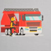 ♕ Jersey Panel Feuerwehrauto Feuerwehr 3-teilig 78 x 150 cm ♕ Bild 1