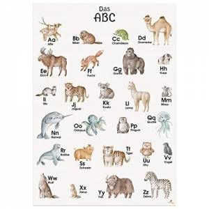 ABC Poster mit Tier Alphabet | Fürs Kinderzimmer, Kindergarten & Grundschule | A3 Größe | CreativeRobin Bild 1