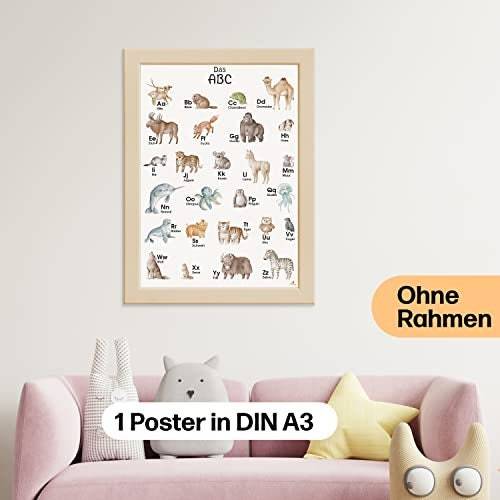 ABC Alphabet Kinderzimmer, Fürs Tier | Poster mit Kindergarten