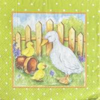Serviette Entenmutter mit Küken Garten -1 einzelne Serviette (S5) Bild 1