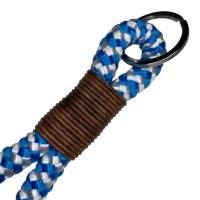 Schlüsselanhänger handgefertigt der Marke AlsterStruppi in blau, weiß, cognacfarbenen Leder, personalisiert ist möglich Bild 2
