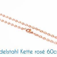 Fertige Edelstahl Kette rosé gold 60cm Ø 3.1x4.3x0.3mm Bild 2